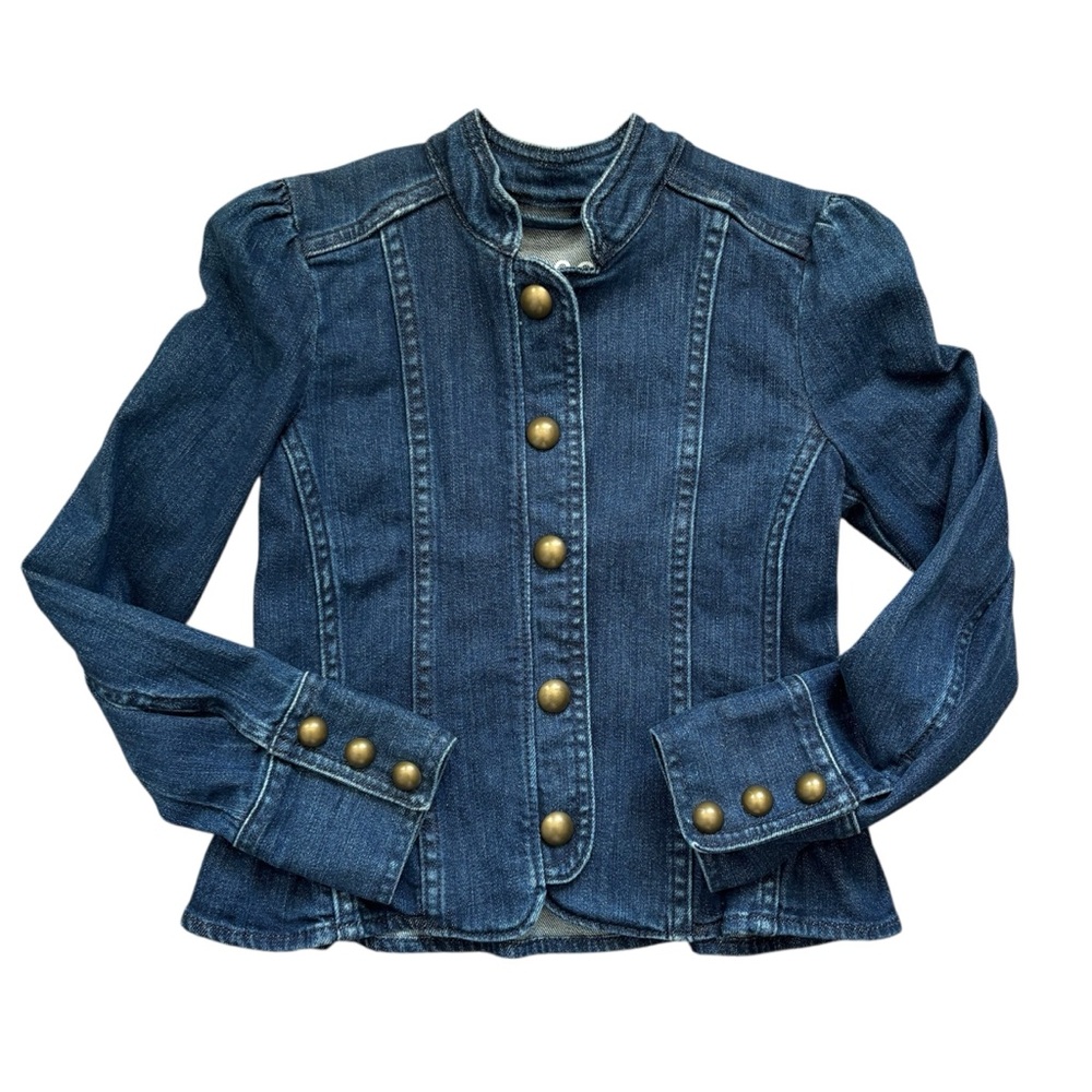 GAP Kids Blue Denim Peplum style Jacket with Gold/ brass Snap Buttons